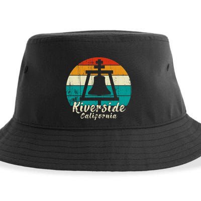 Riverside California Vintage Design With Sunset Sustainable Bucket Hat