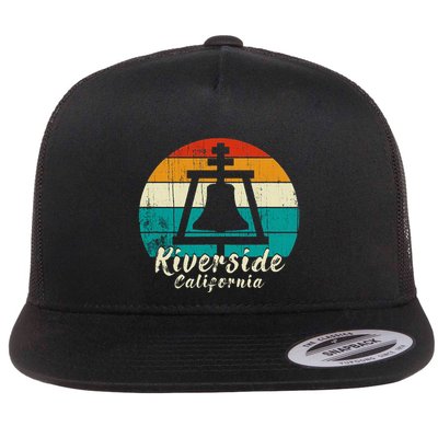 Riverside California Vintage Design With Sunset Flatbill Hat