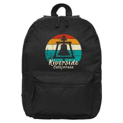 Riverside California Vintage Design With Sunset 16 in Basic Backpack