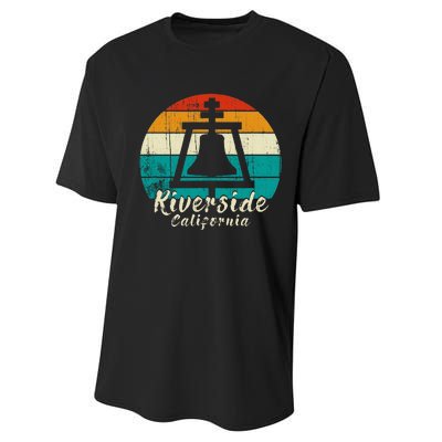 Riverside California Vintage Design With Sunset Performance Sprint T-Shirt