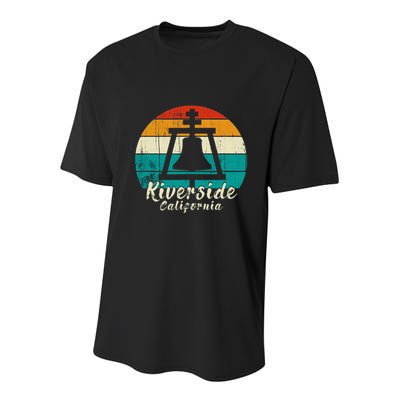 Riverside California Vintage Design With Sunset Youth Performance Sprint T-Shirt