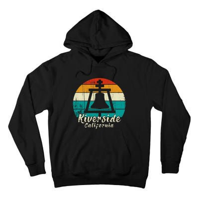 Riverside California Vintage Design With Sunset Tall Hoodie