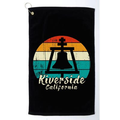Riverside California Vintage Design With Sunset Golf Towel