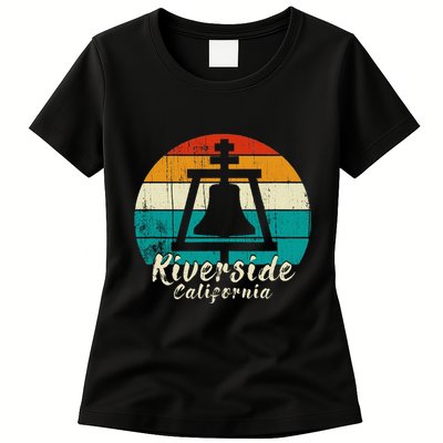 Riverside California Vintage Design With Sunset Womens T-Shirt