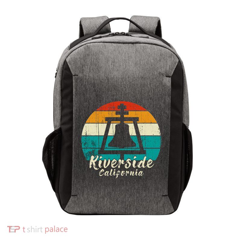 Riverside California Vintage Design With Sunset Vector Backpack