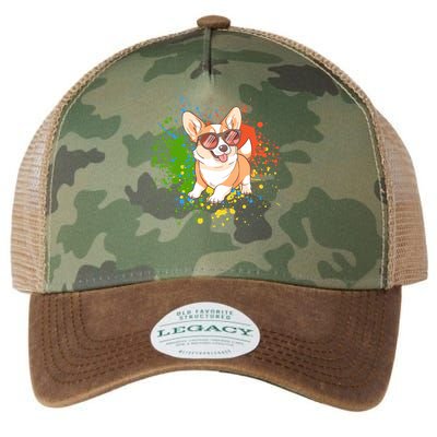 Retro Corgi Vibes – Hipster Dog with Sunglasses Legacy Tie Dye Trucker Hat
