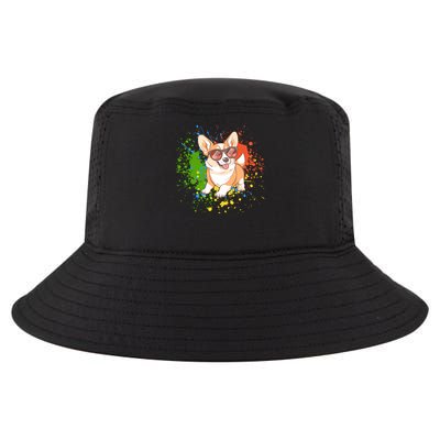 Retro Corgi Vibes – Hipster Dog with Sunglasses Cool Comfort Performance Bucket Hat