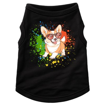 Retro Corgi Vibes – Hipster Dog with Sunglasses Doggie Tank