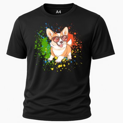 Retro Corgi Vibes – Hipster Dog with Sunglasses Performance Shirt