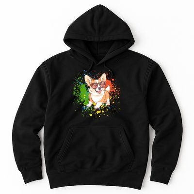 Retro Corgi Vibes – Hipster Dog with Sunglasses Hoodie