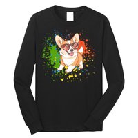 Retro Corgi Vibes – Hipster Dog with Sunglasses Long Sleeve Shirt