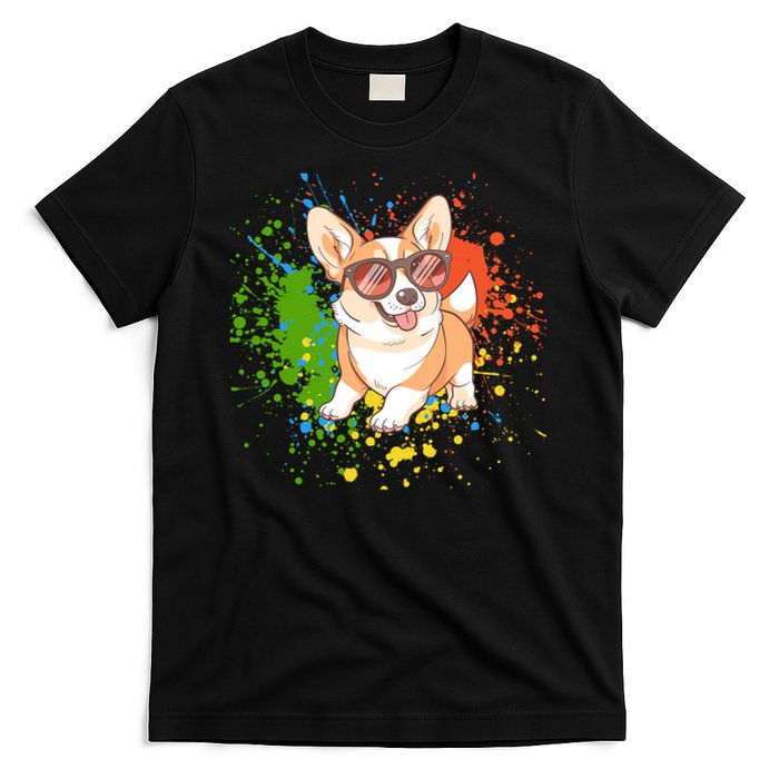 Retro Corgi Vibes – Hipster Dog with Sunglasses T-Shirt