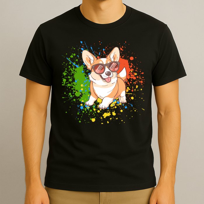 Retro Corgi Vibes – Hipster Dog with Sunglasses T-Shirt