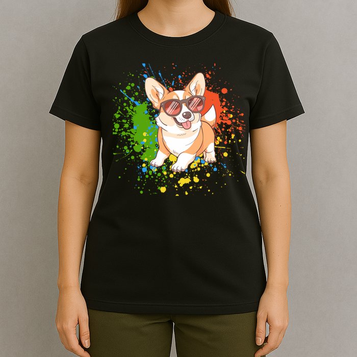 Retro Corgi Vibes – Hipster Dog with Sunglasses T-Shirt