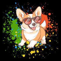 Retro Corgi Vibes – Hipster Dog with Sunglasses T-Shirt