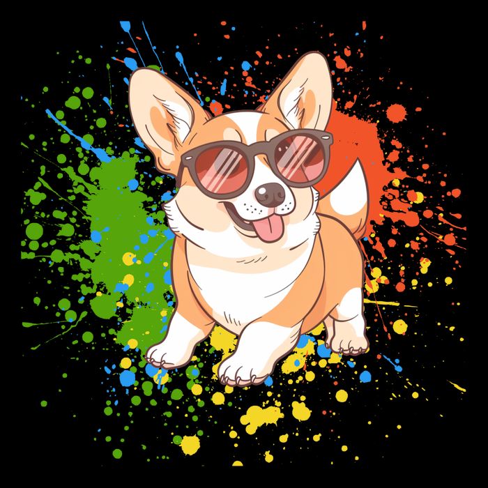 Retro Corgi Vibes – Hipster Dog with Sunglasses T-Shirt