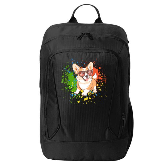 Retro Corgi Vibes – Hipster Dog with Sunglasses City Backpack
