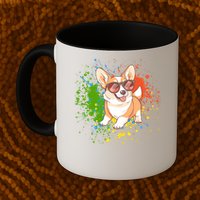 Retro Corgi Vibes – Hipster Dog with Sunglasses Mug