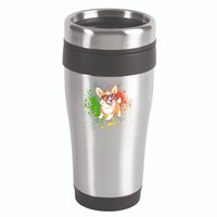 Retro Corgi Vibes – Hipster Dog with Sunglasses 16oz Travel Tumbler