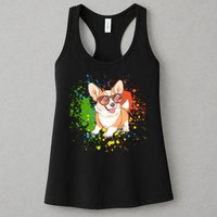 Retro Corgi Vibes – Hipster Dog with Sunglasses Womens Tank Top