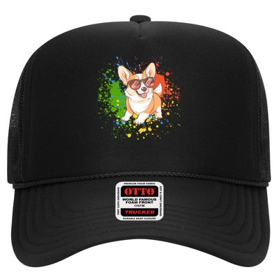 Retro Corgi Vibes – Hipster Dog with Sunglasses Trucker Hat