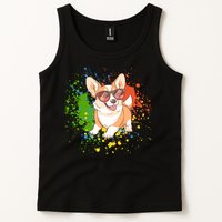 Retro Corgi Vibes – Hipster Dog with Sunglasses Tank Top