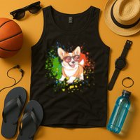 Retro Corgi Vibes – Hipster Dog with Sunglasses Tank Top