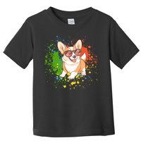 Retro Corgi Vibes – Hipster Dog with Sunglasses Toddler T-Shirt