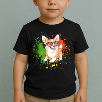 Retro Corgi Vibes – Hipster Dog with Sunglasses Toddler T-Shirt