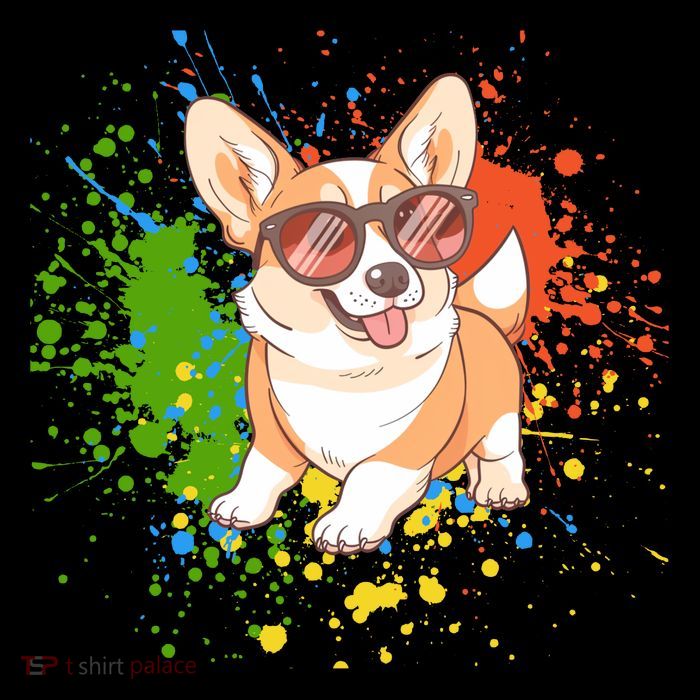 Retro Corgi Vibes – Hipster Dog with Sunglasses Short Acrylic Beanie