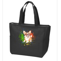 Retro Corgi Vibes – Hipster Dog with Sunglasses Zip Tote Bag