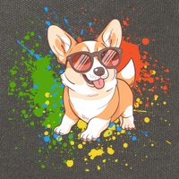 Retro Corgi Vibes – Hipster Dog with Sunglasses Cotton Canvas Backpack