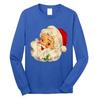 Retro Cool Vintage Christmas Santa Claus Face Great Gift Long Sleeve Shirt