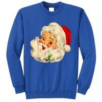 Retro Cool Vintage Christmas Santa Claus Face Great Gift Sweatshirt