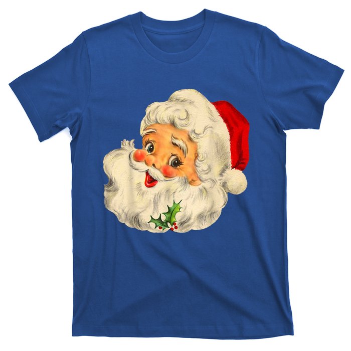 Retro Cool Vintage Christmas Santa Claus Face Great Gift T-Shirt