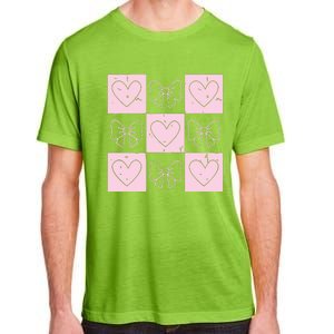 Retro Checkered ValentineS Day Coquette Valentines Adult ChromaSoft Performance T-Shirt