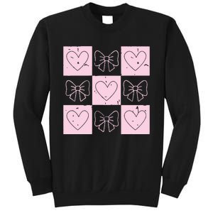 Retro Checkered ValentineS Day Coquette Valentines Sweatshirt