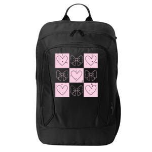 Retro Checkered ValentineS Day Coquette Valentines City Backpack