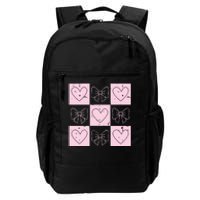 Retro Checkered ValentineS Day Coquette Valentines Daily Commute Backpack