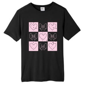 Retro Checkered ValentineS Day Coquette Valentines Tall Fusion ChromaSoft Performance T-Shirt