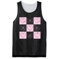 Retro Checkered ValentineS Day Coquette Valentines Mesh Reversible Basketball Jersey Tank