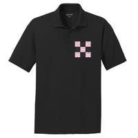 Retro Checkered ValentineS Day Coquette Valentines PosiCharge RacerMesh Polo