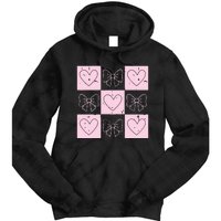 Retro Checkered ValentineS Day Coquette Valentines Tie Dye Hoodie