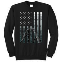 Roller Coaster Vintage Usa Flag Theme Park Carnival Ride Sweatshirt