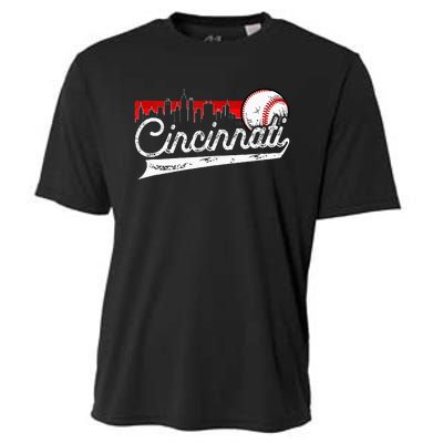 Retro Cincinnati Vintage Baseball Softball Lover Women Men Cooling Performance Crew T-Shirt