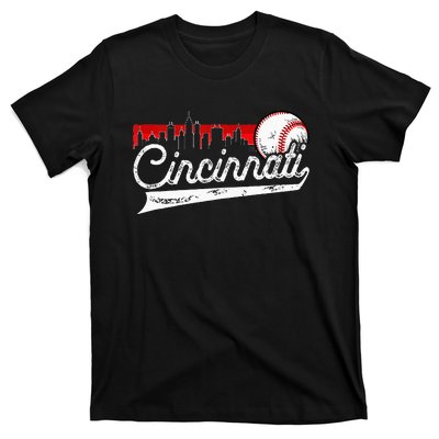 Retro Cincinnati Vintage Baseball Softball Lover Women Men T-Shirt