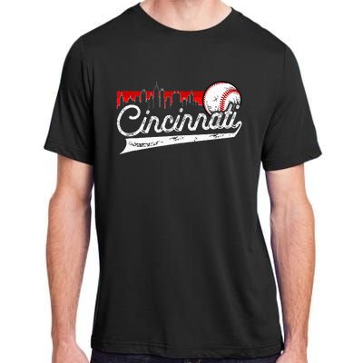 Retro Cincinnati Vintage Baseball Softball Lover Women Men Adult ChromaSoft Performance T-Shirt