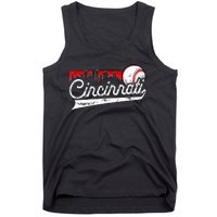 Retro Cincinnati Vintage Baseball Softball Lover Women Men Tank Top