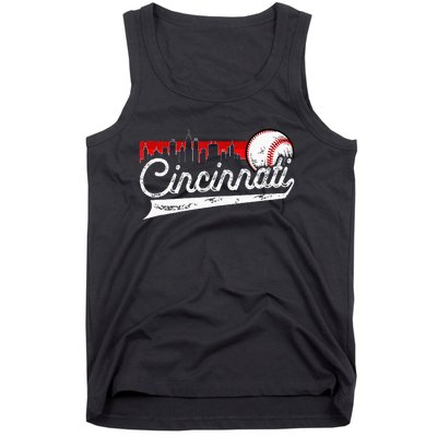 Retro Cincinnati Vintage Baseball Softball Lover Women Men Tank Top