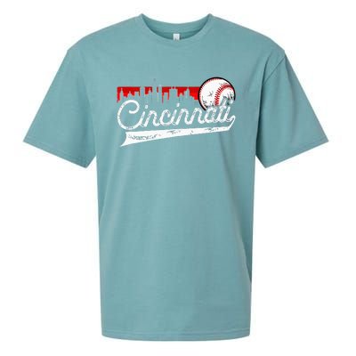 Retro Cincinnati Vintage Baseball Softball Lover Women Men Sueded Cloud Jersey T-Shirt